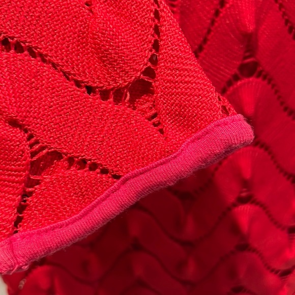 Free People Red and pink Textured long sleeve dress - Picture 3 of 7